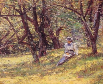 Theodore Robinson Painting - In the Orchard Theodore Robinson